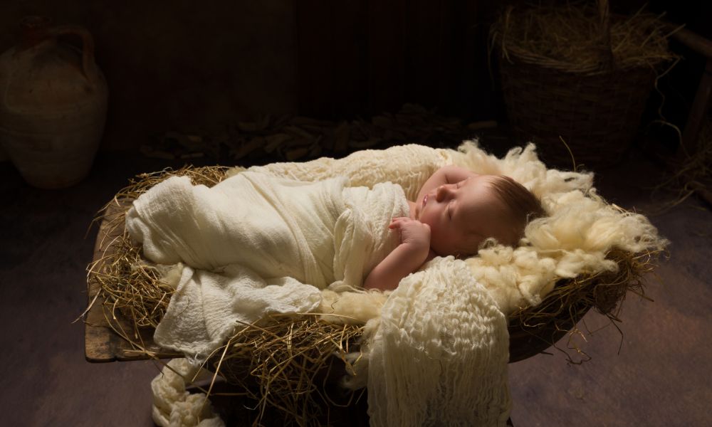 Ilustración del nacimiento de Jesús en Belén